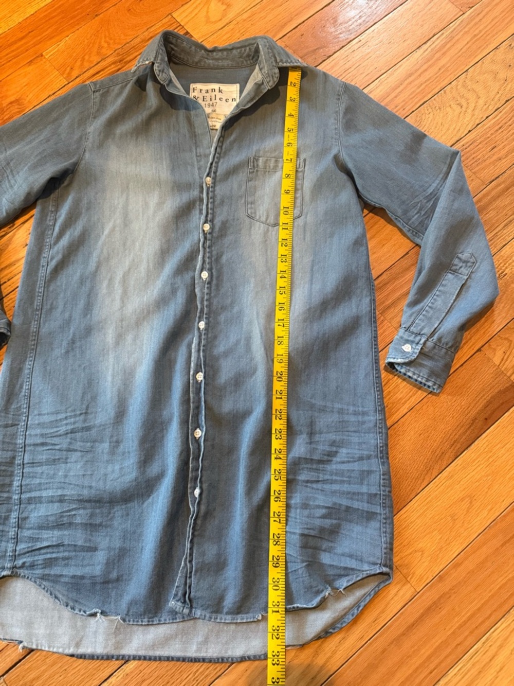Frank & Eileen Light Blue Denim-Style Button-Down Shirt - Picture 14 of 16